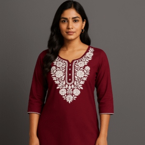 Pure Cotton Embroidered  Design Short Kurti